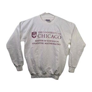 The University of Chicago White Sweatshirt Logo Men Ultimate Hanes Vntg Size S